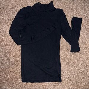Hollister Black Slim Tee with Ruffle Detail